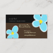 RETRO BLAUE PLUMERIAS/DICHTE HINTERGRUNDFARBE VISITENKARTE (Rückseite)