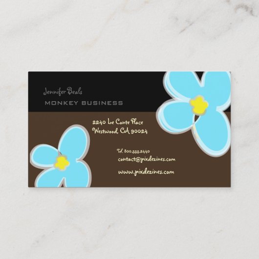 RETRO BLAUE PLUMERIAS/DICHTE HINTERGRUNDFARBE VISITENKARTE (Rückseite)