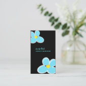 RETRO BLAUE PLUMERIAS/DICHTE HINTERGRUNDFARBE VISITENKARTE (Stehend Vorderseite)
