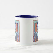 Retro blaue Roboter-Kinder Tasse (Zentrum)