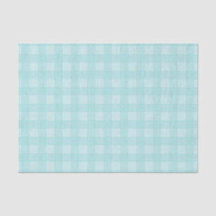 Retro blauer Gingham-karierter Muster-Hintergrund Seidenpapier