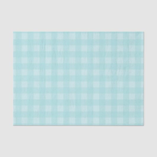 Retro blauer Gingham-karierter Muster-Hintergrund Seidenpapier (Vorderseite)