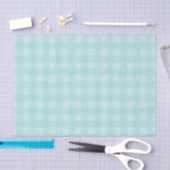 Retro blauer Gingham-karierter Muster-Hintergrund Seidenpapier (Handwerk)