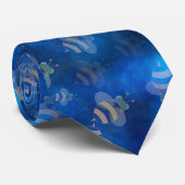Retro Blauer Hummelstiel Krawatte (Gerollt)