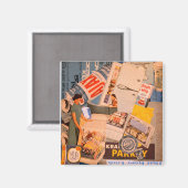 Retro-blauer Kollagenmagnet Magnet (Vorderseite/Rückseite)