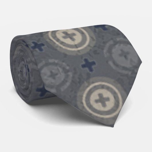 Retro blauer Schmutz-Tupfen-Entwurf Krawatte (Gerollt)