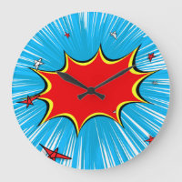 Retro Blauer und Roter Stars Comic Explosion