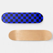 Retro blauer und schwarzer SchachbrettSkateboard Skateboard (Horizontal)