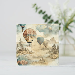 Retro Blaues Ballon Antike Reiseland