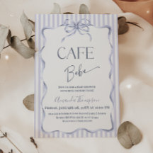 Retro Blaues Band Cafe Bebe Boy Kaffee Baby Shower