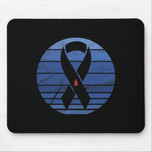 Retro Blaues Band Vintage Diabetes-Bewusstsein Mousepad
