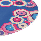 Retro Blaues Blumenmuster Schneidebrett (Ecke)
