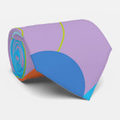 Retro blaues Eis-orange Polka-Punkt-Krawatte Krawatte (Gerollt)