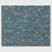 Retro-blaues Quadratmuster-Geschenkpapier  Geschenkpapier (Flach)