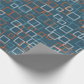 Retro-blaues Quadratmuster-Geschenkpapier  Geschenkpapier (Ecke)