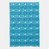 Retro blaues Quadratmuster Handtuch (Vertikal)