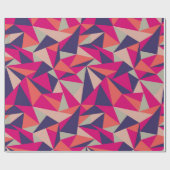 Retro blaues rosa Dreieck-geometrisches Geschenkpapier (Flach)
