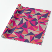 Retro blaues rosa Dreieck-geometrisches Geschenkpapier (Ungerollt)