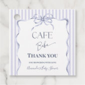 Retro Blaues Schleife Cafe Bebe Jungen Kaffee Baby Geschenkanhänger (Vorderseite)