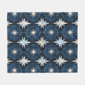 Retro-blaues Sternexplosion Fleecedecke (Vorderseite (Horizontal))