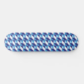 Retro Blautöne geometrischer Dreiecke Skateboard (Horizontal)