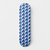 Retro Blautöne geometrischer Dreiecke Skateboard (Vorderseite)