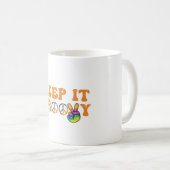 Retro bleib groovy kaffeetasse (VorderseiteRechts)