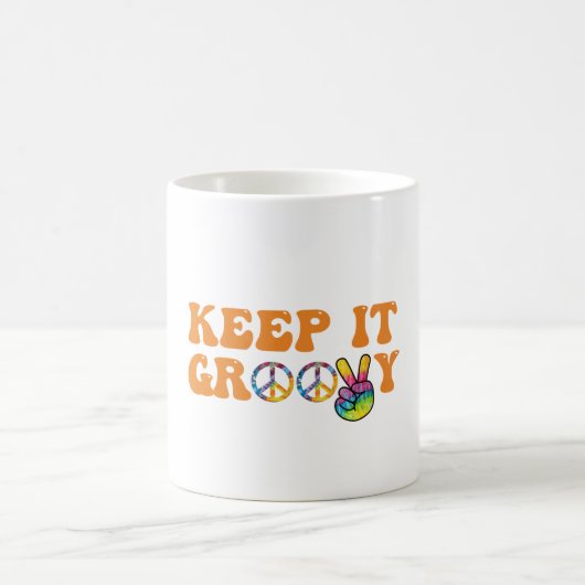 Retro bleib groovy kaffeetasse (Mittel)