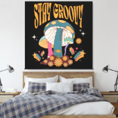 Retro Bleib Groovy Pilz Leinwanddruck (Insitu (Schlafzimmer))