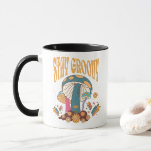 Retro Bleib Groovy Pilz Tasse