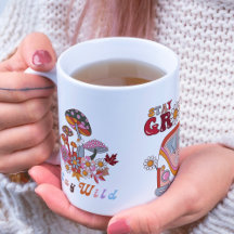 Retro bleibe Groovy Blume Stilvolles Boho Design