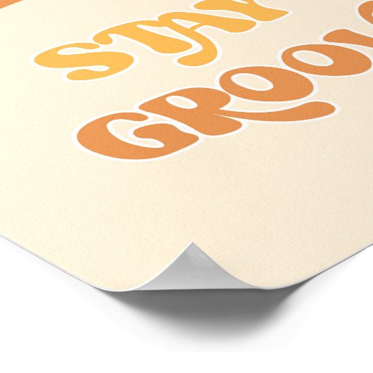 Retro bleibe Groovy Blumengeburt Poster (Ecke)