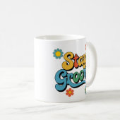 Retro Bleibe Groovy Kaffeetasse (VorderseiteRechts)