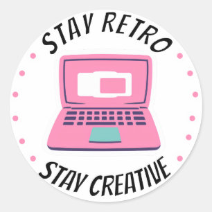 Retro bleibe, kreativ Bleibe Runder Aufkleber