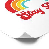 Retro Bleibe Regenbogen-Gay Pride Poster (Ecke)