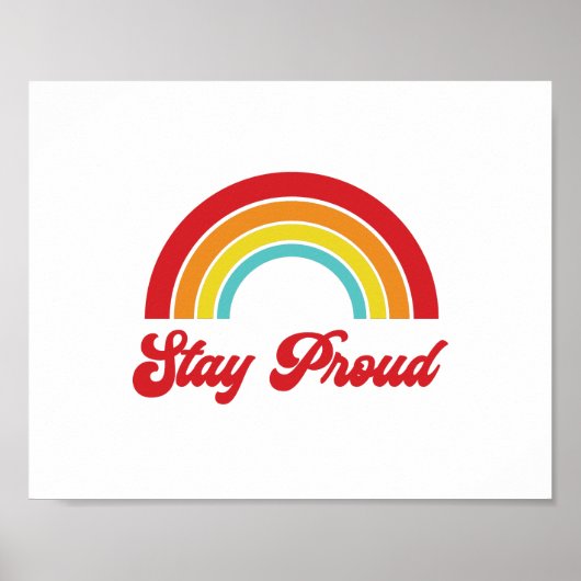 Retro Bleibe Regenbogen-Gay Pride Poster (Vorne)