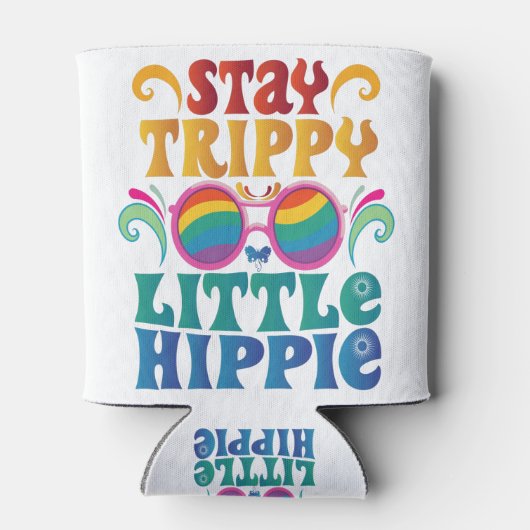 Retro Bleibe Trippy Little Hippie Funny Peace Lieb Dosenkühler (Rückseite)