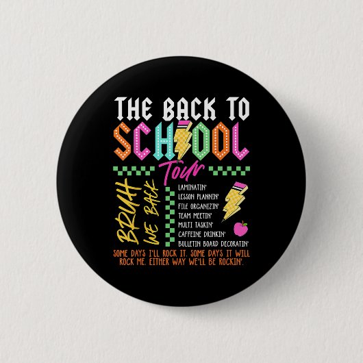 Retro Blitz Abcd Back To School Tour Teac Button (Vorderseite)