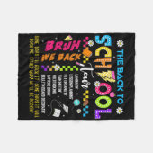 Retro-Blitz-Abcd-Back-to-School-Tour-Teac Fleecedecke (Vorderseite (Horizontal))