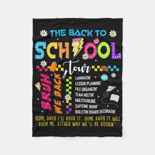 Retro-Blitz-Abcd-Back-to-School-Tour-Teac Fleecedecke (Vorderseite)