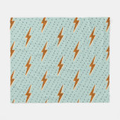 Retro-Blitz Donnerblitz rot Fleecedecke (Vorderseite (Horizontal))