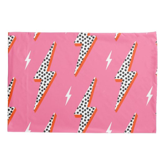 Retro-Blitzbolzen Donner Blitz rot Fabric Thro Kissenbezug (Rückseite)