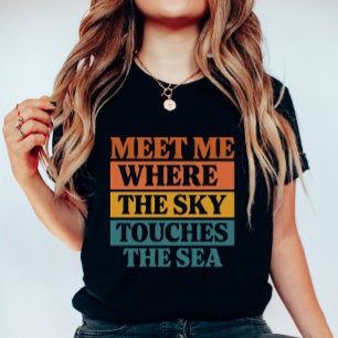 Retro Block „Der Himmel berührt das Meer“, Sommeru T-Shirt
