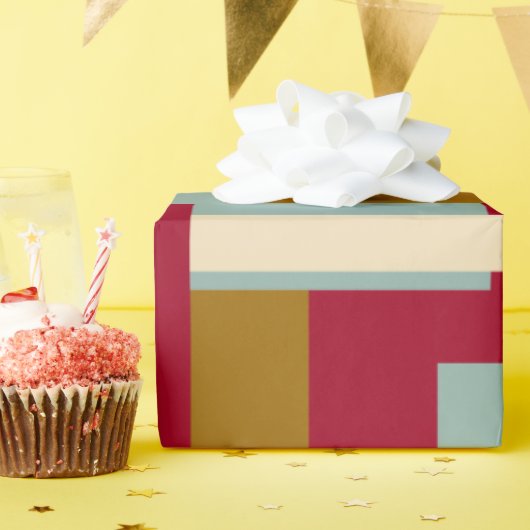 Retro Block Design 3 Geschenkpapier (Geburtstagsparty)