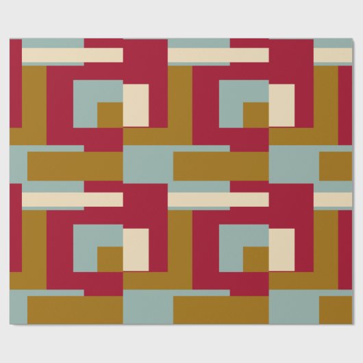 Retro Block Design 3 Geschenkpapier (Flach)