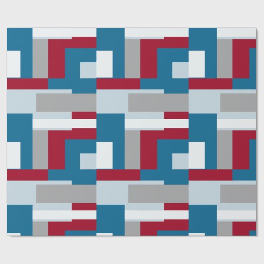 Retro Block Design 4 Geschenkpapier (Flach)