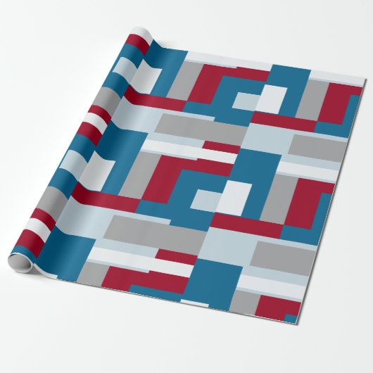 Retro Block Design 4 Geschenkpapier (Ungerollt)