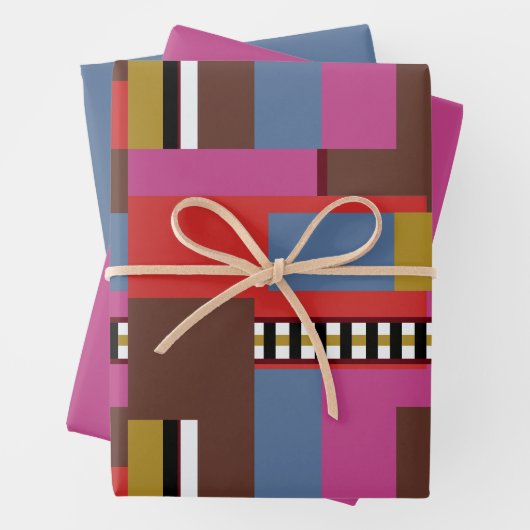 Retro Block Design 6 Geschenkpapier Set (Beispiel)