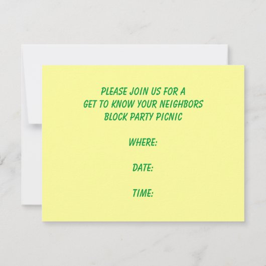 Retro Block Party Nachbarschaft Sozialeinladung Einladung (Rückseite)