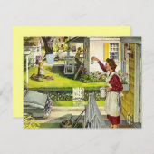 Retro Block Party Nachbarschaft Sozialeinladung Einladung (Vorne/Hinten)